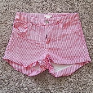 Forever 21 Red and White Strip Shorts Size 6
